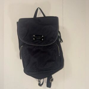 kate spade Black Nylon Backpack with Gold Hardware